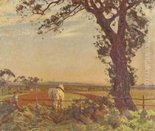 Turning The Plough Oil Painting by Algernon Talmage