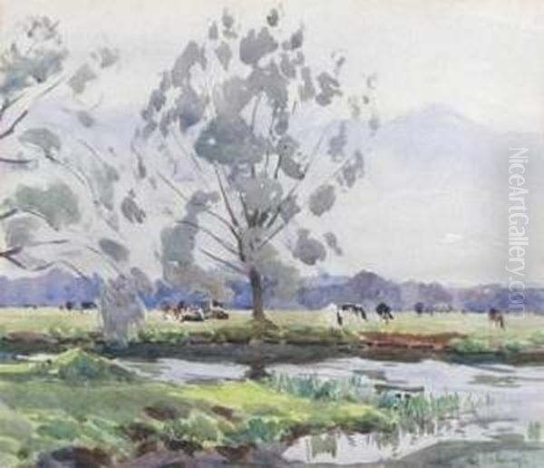 Grey Day On The Stour Oil Painting by Algernon Talmage