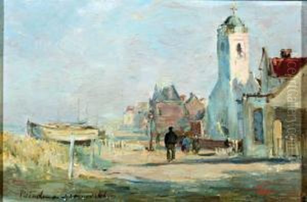 Katwijk Met De Oude Kerk Aan Zee Oil Painting by Tamine Tadama Groeneveld