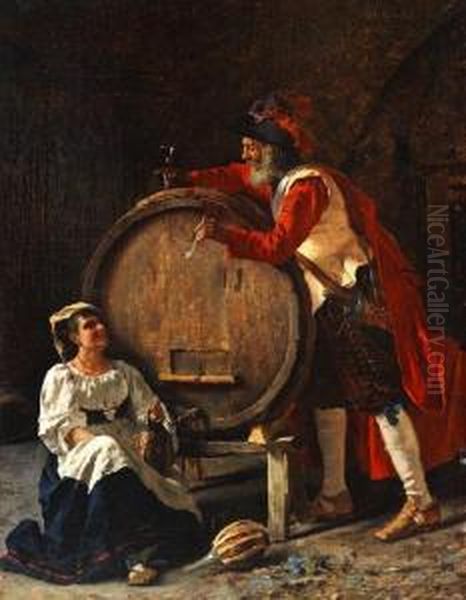 Die Weinprobe Oil Painting by Arnaldo Tamburini