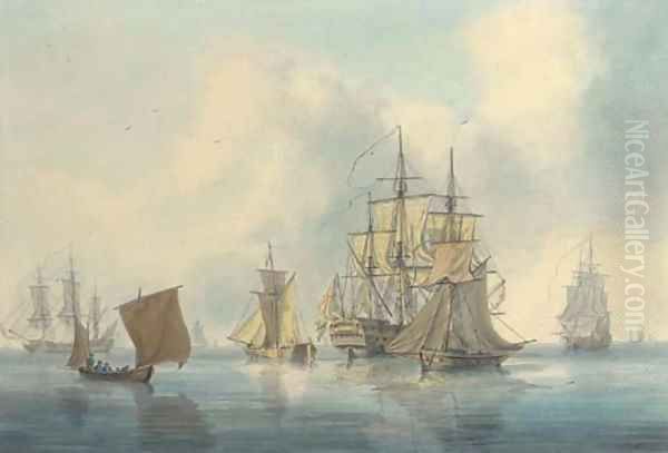 The anchorage at Spithead Oil Painting by William Anderson