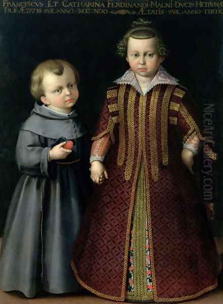 Francesco and Caterina de Medici Oil Painting by Cristofano Allori