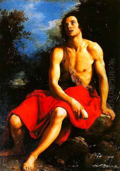 St John the Baptist in the Desert Oil Painting by Cristofano Allori