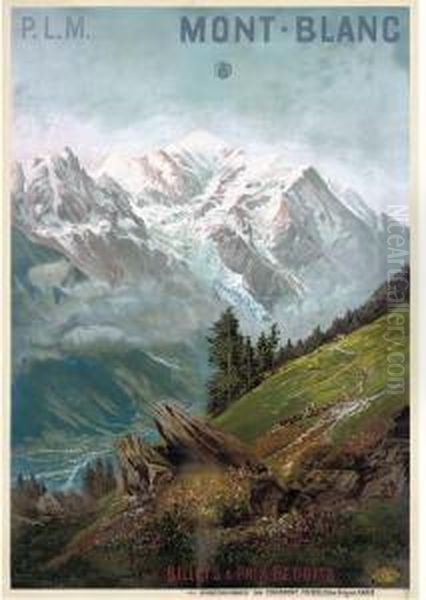 Mont-blanc Oil Painting by Henri Garnier, Dit Tanconville