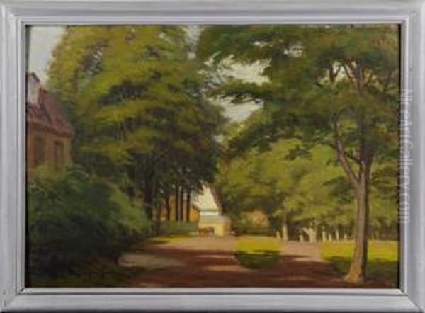 Motiv Frandjurgarden Oil Painting by Bengt Tandberg