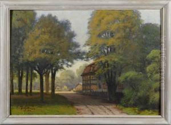 Motiv Frandjurgarden Oil Painting by Bengt Tandberg