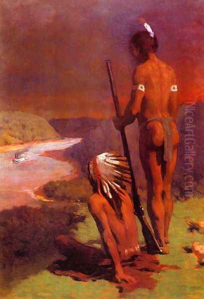 Indians on the Ohio Oil Painting by Thomas Anshutz