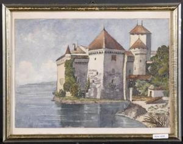 Chateau Chillon. Oil Painting by Eugene Tanguy