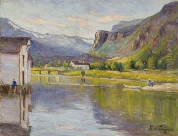 Fra Strandebarm I Hardanger Oil Painting by Marie Tannaes