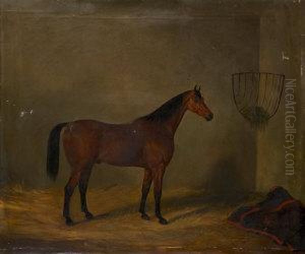 Racers In Stable (a Pair) Oil Painting by C. Tanner