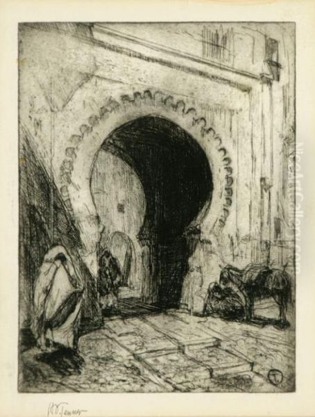 Gateway In Tangier Oil Painting by Henry Ossawa Tanner