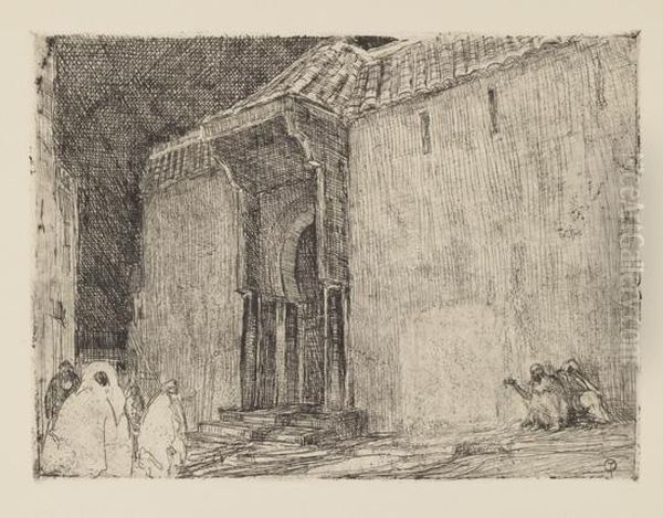 Mosque, Tangier. Oil Painting by Henry Ossawa Tanner