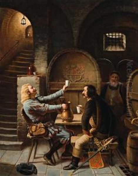 In Cellar Cool Oil Painting by Louis Tannert