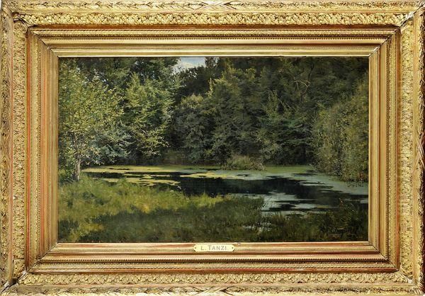 La Mare En Foret Oil Painting by Leon Louis Antoine Tanzi