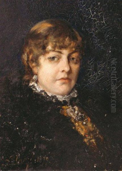 Portrait De Femme Oil Painting by Leon Louis Antoine Tanzi