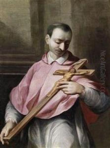 Saint Charles Bartholomew Oil Painting by Antonio D'Enrico Tanzio Da Varallo