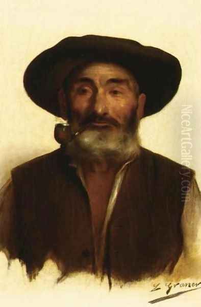 Good Smoke (El Fumador) Oil Painting by Luis Graner Arrufi