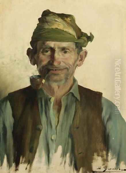 Man from Tortosa (Campesino de Tortosa) Oil Painting by Luis Graner Arrufi