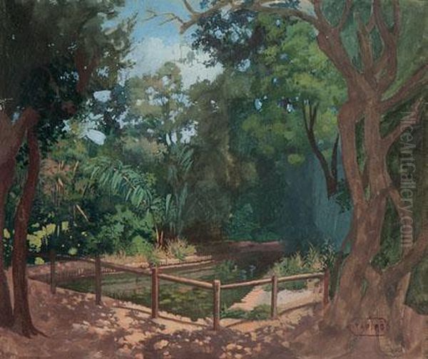 Jardin Oil Painting by Jose Tapiro