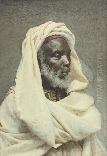 Head Of A Moor Oil Painting by Jose Tapiro Y Baro