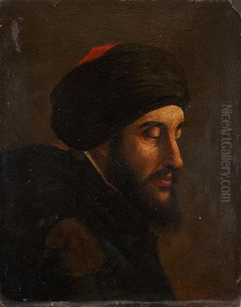 Retrato De Caballero Con Turbante Oil Painting by Jose Tapiro Y Baro