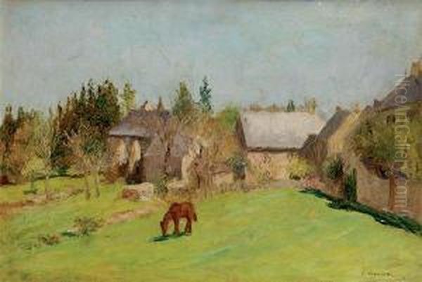 La Ferme Oil Painting by Edmond Tapissier