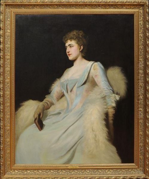 Portrait Of A Seatedlady Oil Painting by Edmund Charles Tarbell