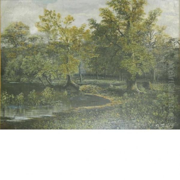 Forest Pool Oil Painting by J.A. Henderson Tarbet