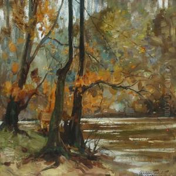 Forest Scenery Oil Painting by J.A. Henderson Tarbet