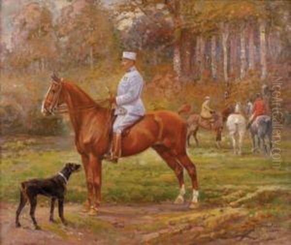 Officier Sur Son Cheval Oil Painting by Daniel Tardieu