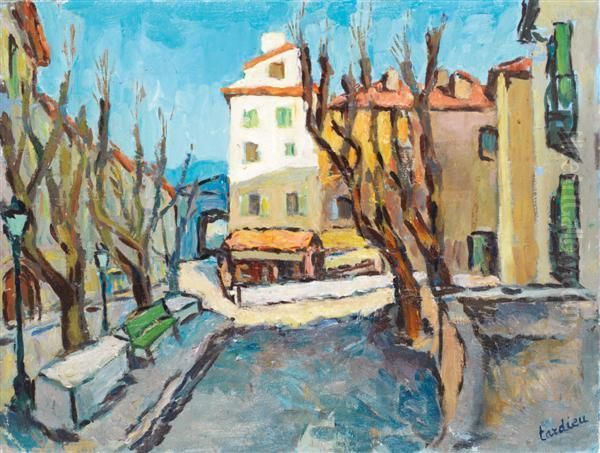 Place De Village Oil Painting by Victor Tardieu