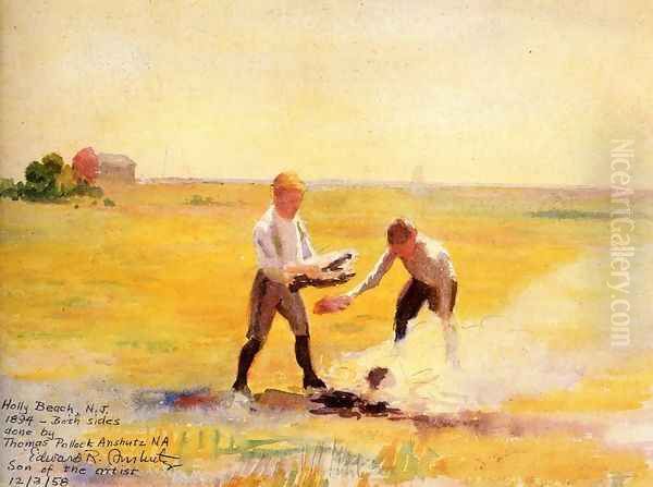 Boys by a Fire Oil Painting by Thomas Pollock Anschutz