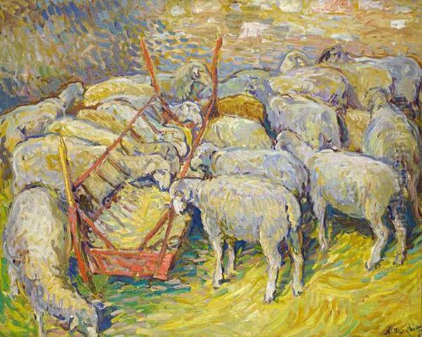 Les Moutons A L'etable Dans Le Perigord Oil Painting by Nikolai Aleksandrovich Tarkhov