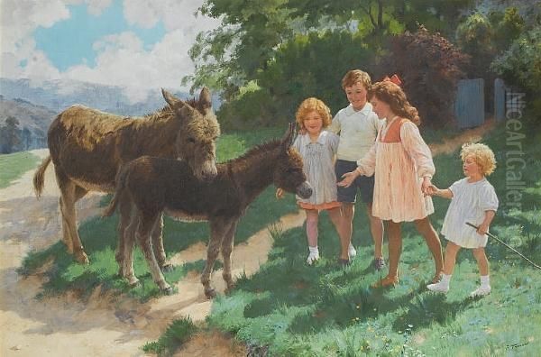 Best Of Friends Oil Painting by Percy Tarrant