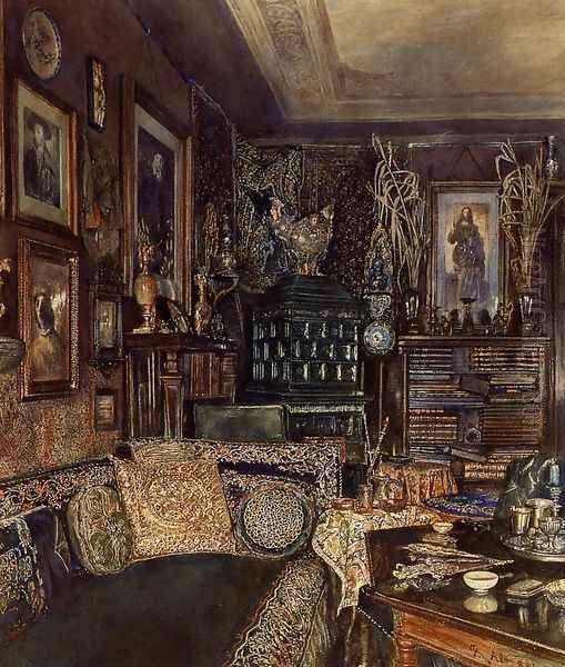 The Office of Count Lanckoronski, Vienna Oil Painting by Rudolf Ritter von Alt