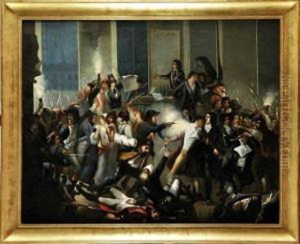 L'arrestation De Robespierre, Le 9 Thermidor An Ii Oil Painting by Jean Joseph Tassaert