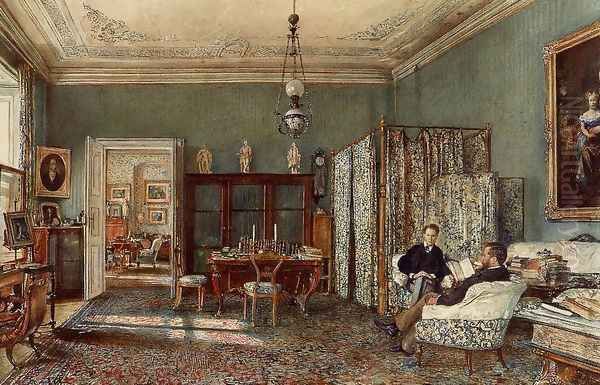 The Morning Room of the Palais Lanckoronski, Vienna Oil Painting by Rudolf Ritter von Alt