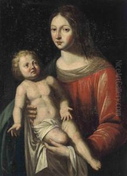 The Virgin And Child Oil Painting by Jean Tassel