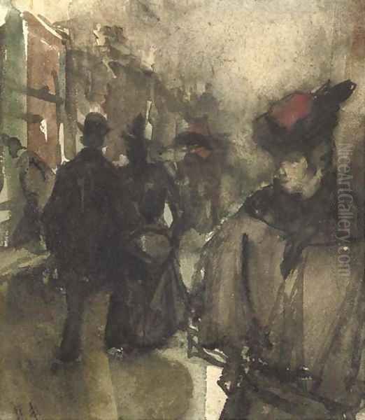 An evening stroll Oil Painting by Floris Arntzenius