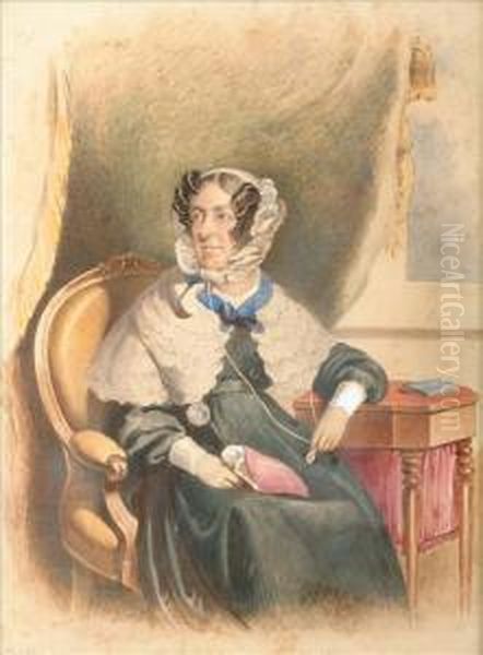 Portrait Of Alady; Portrait Of A Gentleman Oil Painting by Frederick Tatham