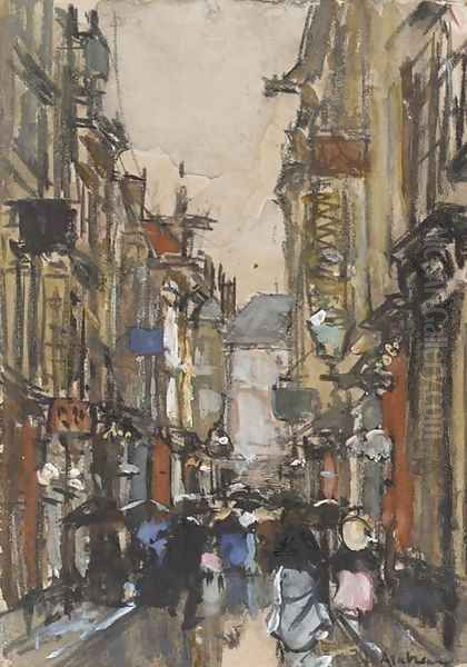 A busy street in The Hague Oil Painting by Floris Arntzenius