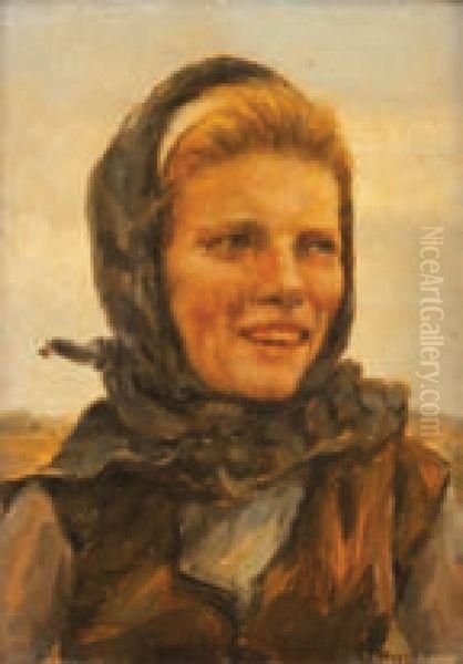 Portrait De Femme Oil Painting by Francis Tattegrain