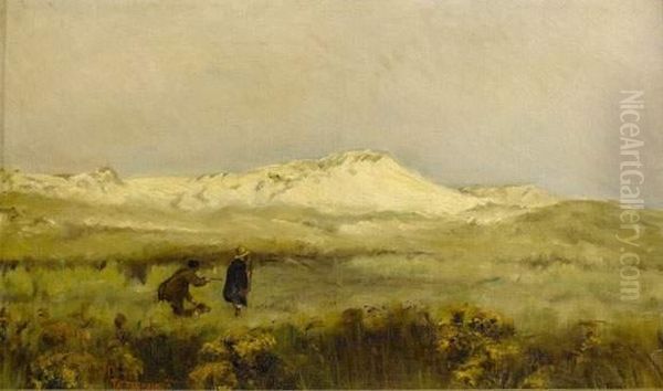 Les Chasseurs Dans Les Dunes, Environ De Berck Oil Painting by Francis Tattegrain