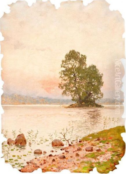 Asummer Evening Oil Painting by Eugen Taube