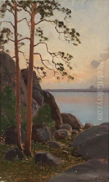 Auringonlasku Oil Painting by Eugen Taube