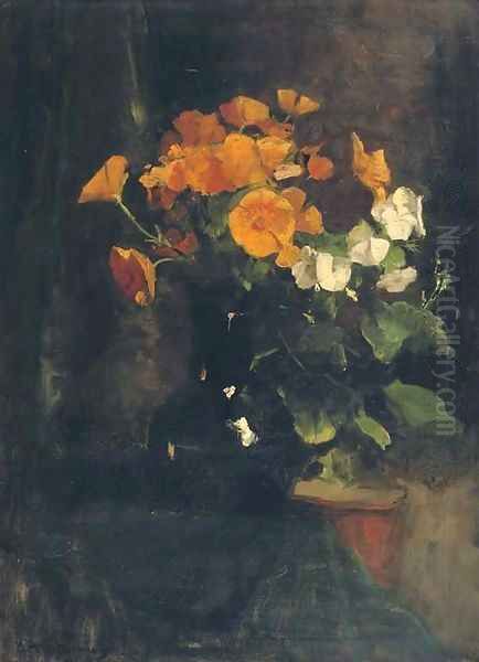 Yellow and white flowers Oil Painting by Floris Arntzenius