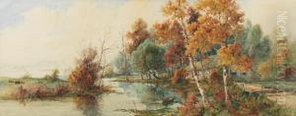 Country Landscape Oil Painting by Adrien Aime Taunay