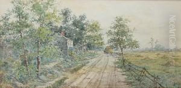 Landscape With Cottage Oil Painting by Adrien Aime Taunay