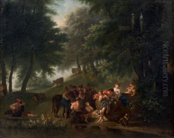 Apollon Chez Admete Oil Painting by Nicolas Antoine Taunay