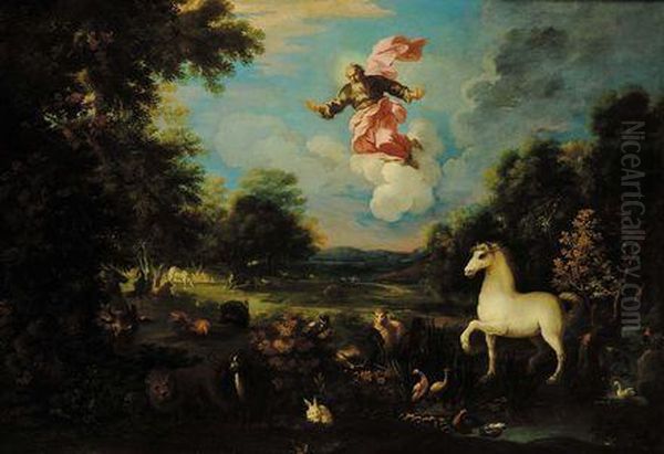 Creazione Degli Animali Oil Painting by Carlo Antonio Tavella